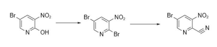 5-溴-2-氰基-3-硝基吡啶路线一
