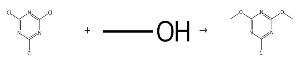 图1 2-氯-4，6-二甲氧基-1，3，5-三嗪的合成路线
