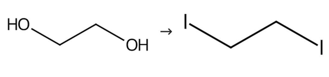 1，2-二碘乙烷的合成路线示意图