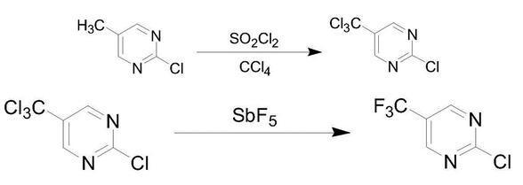 2-氟-5-三氟甲基嘧啶的合成反应