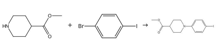 图1 1-(4-碘苯基)-4-哌啶甲酸甲酯的合成路线[2]。