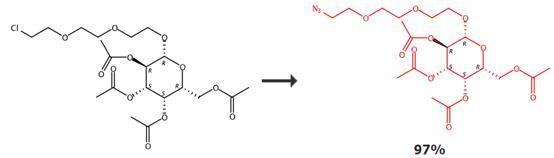 合成[2-(2-叠氮基乙氧基)乙氧基]乙基 2,3,4,6-四-O-乙酰基-D-吡喃半乳糖苷的路线