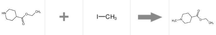 1-甲基-4-哌啶甲酸乙酯的合成反应式