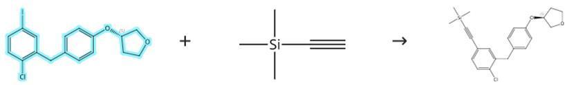 偶联反应中的(3S)-3-[4-[(2-氯-5-碘苯基)甲基]苯氧基]四氢呋喃参与的偶联反应