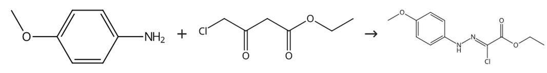 图1 [(4-甲氧基苯基)肼基]氯乙酸乙酯的合成路线
