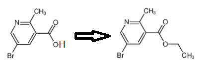 图1 5-溴-2-甲基烟酸乙酯的合成反应式