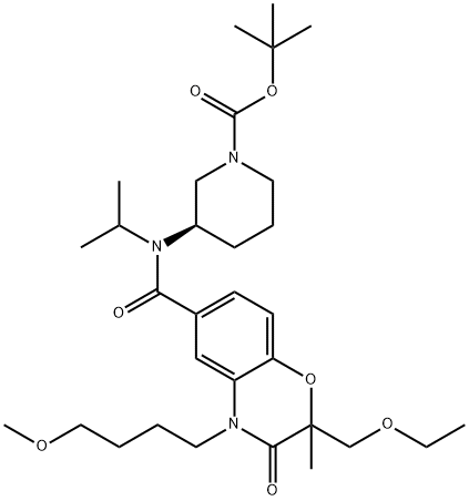 tert-Butyl (3R)-3-[{[2-(ethoxymethyl)-4-(4-methoxybutyl)-2-methyl-3-oxo-3,4-dihydro-2H-1,4-benzoxazin-6-yl]carbonyl}(isopropyl)amino]piperidine-1-carboxylate