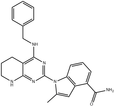 1-(4-(苄基氨基)-5,6,7,8-四氢吡啶[2,3-D]嘧啶-2-基)-2-甲基-1H-吲哚-4-甲酰胺 ；CAS：1863952-15-1 助力科研产品，高校及研究所，先发后付，质量保证！！！