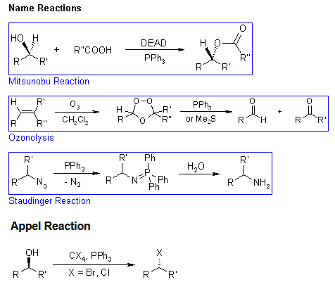 Name Reactions (Mitsunobu Ozonolysis  Staudinger Appel reactions)