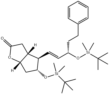 (3aR,4R,5R,6aS)-5-((tert-butyldimethylsilyl)oxy)-4-((S,E)-3-((tert-butyldimethylsilyl)oxy)-5-phenylpent-1-en-1-yl)hexahydro-2H-cyclopenta[b]furan-2-one