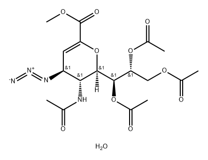 D-glycero-D-galacto-Non-2-enonic acid, 5-(acetylamino)-2,6-anhydro-4-azido-3,4,5-trideoxy-, methyl ester, 7,8,9-triacetate, hydrate (1:1)